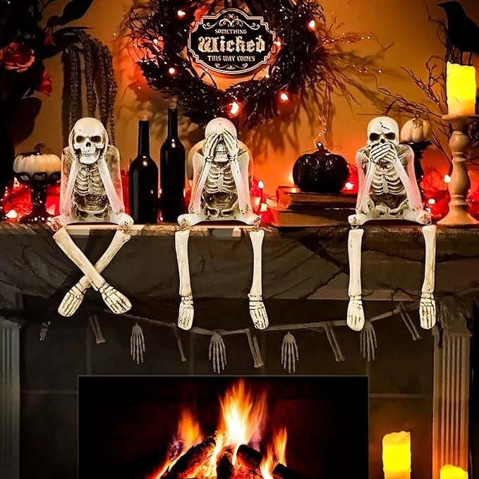 Paha luurankofiguuri goottilaiseen ja halloween-koristeisiin