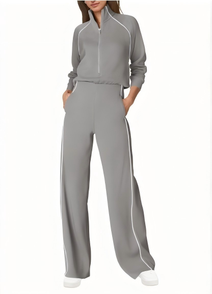 AirEssentials Pique Half Zip Jumpsuit(Buy 2 Free Shipping)
