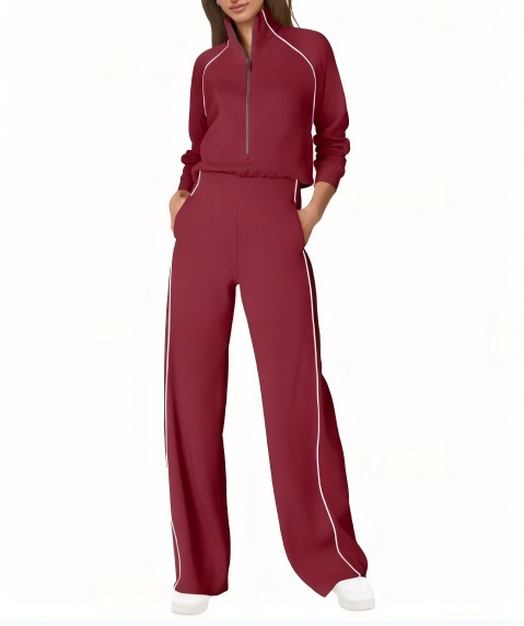 AirEssentials Pique Half Zip Jumpsuit(Buy 2 Free Shipping)