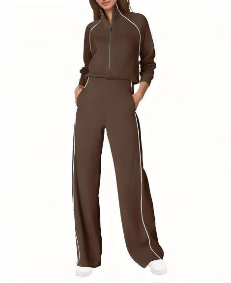 AirEssentials Pique Half Zip Jumpsuit(Buy 2 Free Shipping)