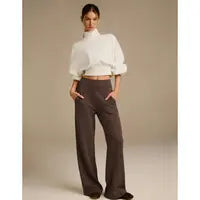 GLOWMODE Modal Soft Warm CurvedBubble Hem Waist Length Oversized Ribbed Cuffs High Neck Pullover Sweatshirt Daily