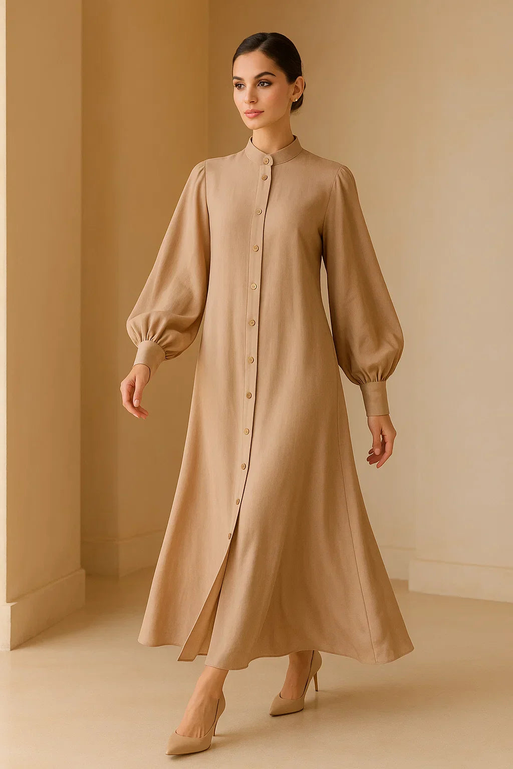 Women's Poly Linen Long Shirt