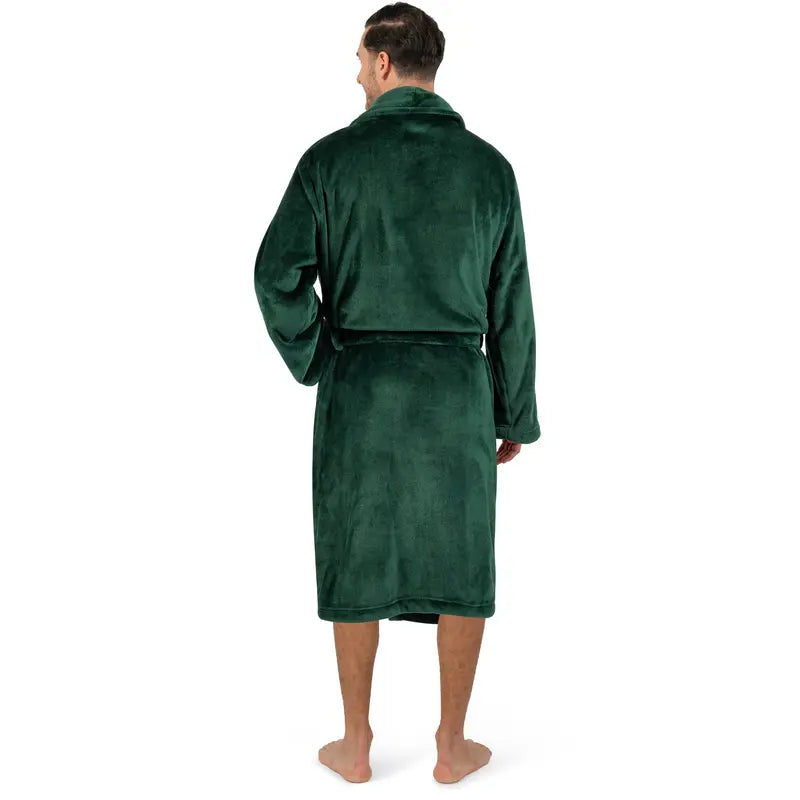 PAVILIA Mens Soft Robe Bathrobe for Men,Lightweight Fleece Male Robe Long Bath Shower Spa with Shawl Collar and Pockets