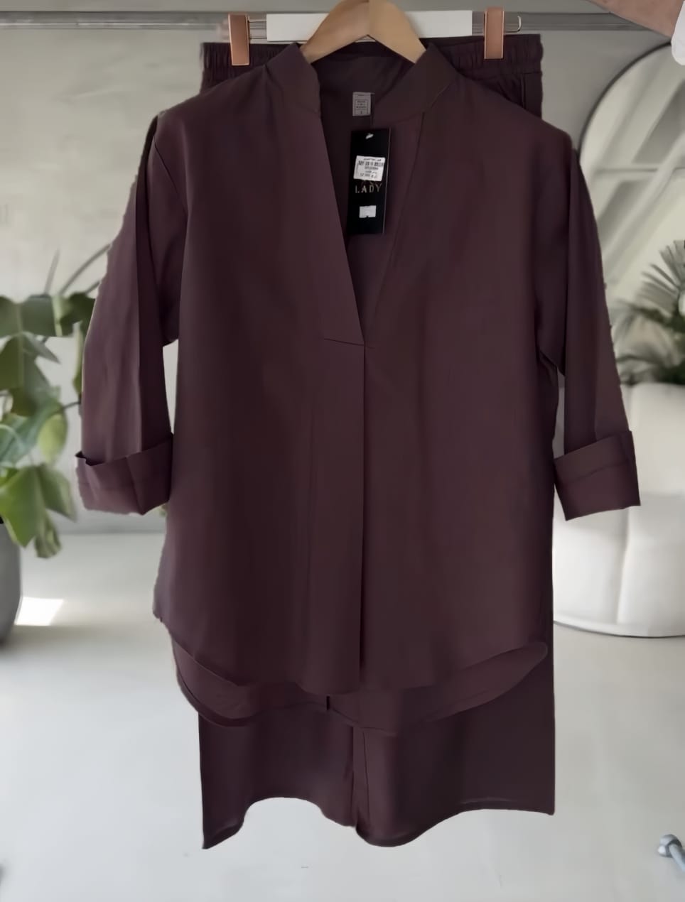Women's V-Neck Shirt & Trouser Set