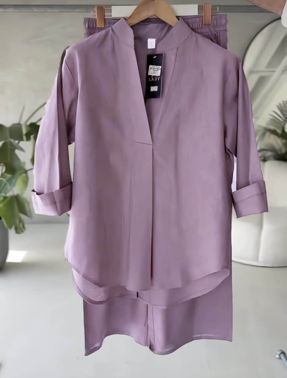 Women's V-Neck Shirt & Trouser Set