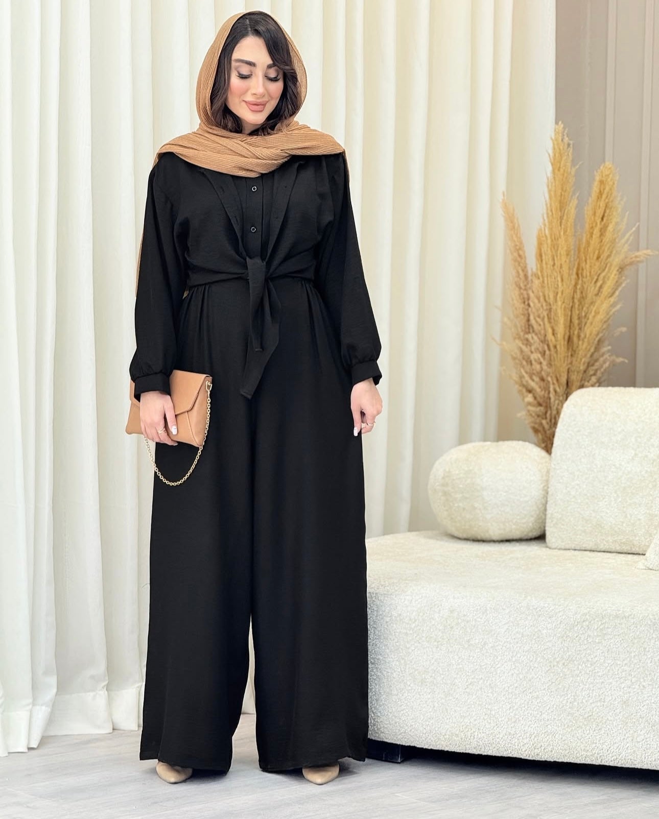 Women Poly Linen Shirt & trouser Jump Set