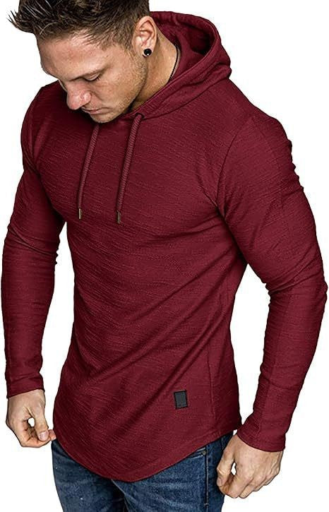 Mens Fashion Hoodies Fleece Long Sleeve Athletic Sweatshirt Pullover T Shirt