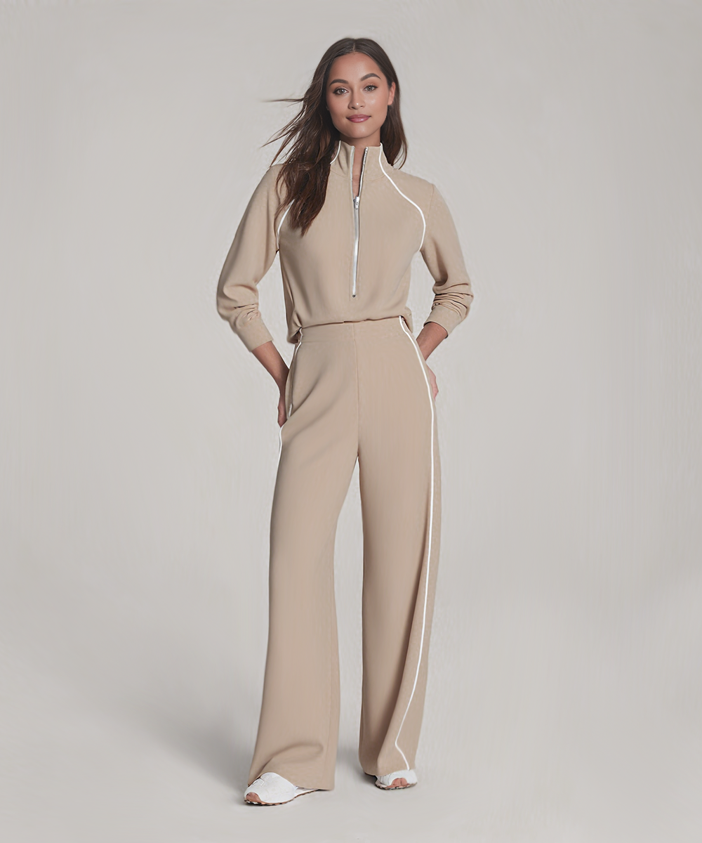 AirEssentials Pique Half Zip Jumpsuit(Buy 2 Free Shipping)