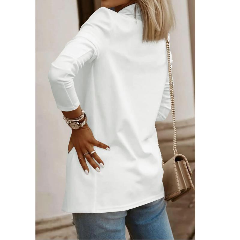 Goranbon Womens Casual Long Sleeve Blazers Solid Color Knit Blazer Work Office Open Front/Button Down Blazer Jacket Formal Essential