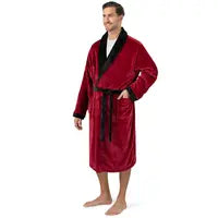PAVILIA Mens Soft Robe Bathrobe for Men,Lightweight Fleece Male Robe Long Bath Shower Spa with Shawl Collar and Pockets