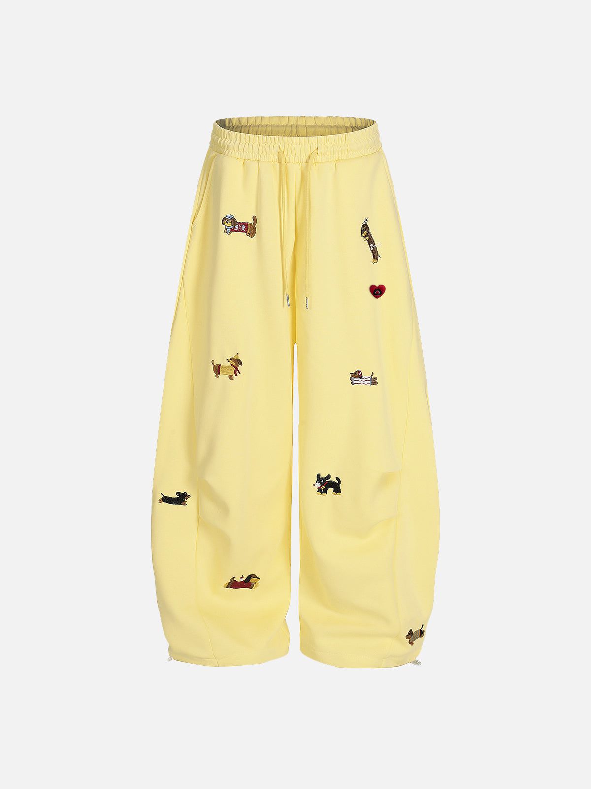 Embroidered Dog Baggy Sweatpants