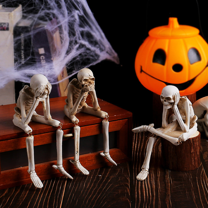 Paha luurankofiguuri goottilaiseen ja halloween-koristeisiin